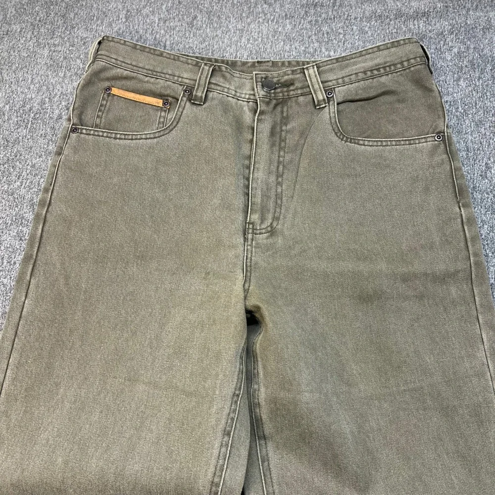 Orvis Sporting Traditions Men Olive Green Canvas Straight Leg Pants Size 32 000